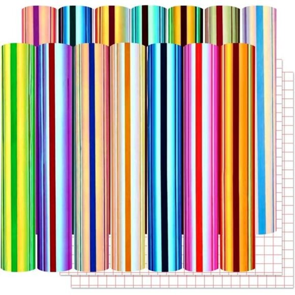 Vinyl 16 Pack Holographic Vinyl Set for Cricut - 12" x 12" Permanent Holographic - Picture 1 of 7